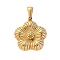 304 Stainless Steel Pendants, Flower Charm, Real 18K Gold Plated, 23.5x21.5x4mm, Hole: 2.5x7mm