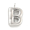 Non-Tarnish 304 Stainless Steel Pendants, Letter Charm, Stainless Steel Color, Letter B, 16.5x10x3mm, Hole: 2mm