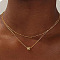 Brass Double Layer Small Letter Pendant Necklaces for Women, Golden, Letter M, 15.75 inch(40cm)