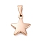 Ion Plating(IP) 304 Stainless Steel Pendants, Star, Rose Gold, 23.5x20x5mm, Hole: 10x4.5mm