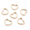 Brass Linking Rings, Long-Lasting Plated, Heart, Real 24K Gold Plated, 8x8x1mm, Inner Diameter: 7x6mm
