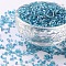 11/0 Two Cut Glass Seed Beads, Hexagon, Silver Lined Round Hole, Cyan, Size: about 2.2mm in diameter, about 37500pcs/Pound