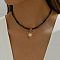 Gemstone and Shell Beaded Pendant Necklace, with Alloy for women, Sun, 14.17 inch(36cm)