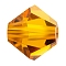 Preciosa® Crystal Beads, Czech Crystal, Bicone(451 69 302 Rondelle), 10070 Topaz, 5mm, Hole: 1mm