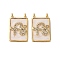 Brass Micro Pave Cubic Zirconia Pendants, with Enamel, Cadmium Free & Lead Free, Real 18K Gold Plated, Rack Plating, Long-Lasting Plated, Word, 18x11.5x2.5mm, Hole: 1.2mm