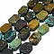 Natural Turquoise Beads Strands, Frosted, Rectangle, 14~17x11~13x5~6mm, Hole: 1mm, about 21~23pcs/strand, 15.75~16.14 inch(40~41cm)