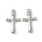 Non-Tarnish 304 Stainless Steel Pendants, Cross Charms, Stainless Steel Color, 22x13x3mm, Hole: 2mm
