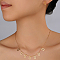 Fashionable 18K Gold Plated 201 Stainless Steel Rectangle Pendant Necklace & Stud Earrings Set for Women