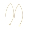 Brass Hoop Earring Findings, Cadmium Free & Nickel Free & Lead Free, Real 18K Gold Plated, 48x17x1mm, Hole: 1.8mm, Pin: 0.6mm