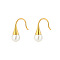 Stainless Steel Teardrop Dangle Earrings with Pearl, Golden