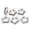 Rack Plating Star Brass Cubic Zirconia Open Cuff Rings for Women, Lead Free & Cadmium Free, Long-Lasting Plated, Platinum, Mixed Color, 3.5mm