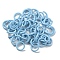 Zinc Alloy Open Jump Rings, Round Ring, Light Sky Blue, 18 Gauge, 8x1mm, Inner Diameter: 6mm