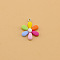 Opaque Resin Pendants, Plants Charms, Flower Pattern, 20mm