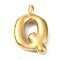 Ion Plating(IP) 304 Stainless Steel Pendants, Letter Charm, Real 18K Gold Plated, Letter Q, 19.5x13x4mm, Hole: 1.6mm
