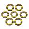 Resin & Walnut Wood Pendants, Two Tone, Ring, Yellow, 39x2~3mm, Hole: 2mm