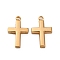 304 Stainless Steel Pendants, Cross Charm, PVD Vacuum Plating, Golden, 18.5x11x2.5mm, Hole: 1.6mm