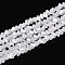 Electroplate Imitation Jade Glass Beads Strands, Triangle, AB Color Plated, Faceted, White, 3~3.5x4~4.5x4~4.5mm, Hole: 0.8mm, about 121~131pcs/strand, 14.37~15.35 inch(36.5~39cm)