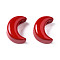 Spray Painted Brass Charms, Moon, FireBrick, 10x8x6mm, Hole: 2mm