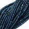 Dyed Natural Malaysia Jade Rondelle Beads Strands, Faceted, Marine Blue, 4x2~3mm, Hole: 1mm, about 115pcs/strand, 14 inch