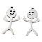 Non-Tarnish 201 Stainless Steel Pendants, Human Charm, Stainless Steel Color, 32.5x17x1.5mm, Hole: 1.4mm