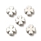 CCB Plastic Beads, Clover, Platinum, 7.5x7.5x3mm, Hole: 1.6mm