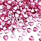 200Pcs 2 Colors Imitation Taiwan Acrylic Rhinestone Cabochons, Flat Back & Faceted, Heart, Deep Pink, 12x12x2.5mm, 100pcs/color