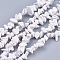 Natural Howlite Stone Bead Strands, Chip, White, 4~10x4~6x2~4mm, Hole: 1mm, about 210pcs/strand, 80~81cm
