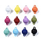 Spray Painted Alloy Magnetic Clasps with Loops, Cadmium Free & Nickel Free & Lead Free, Round, Mixed Color, 12x8x8mm, Hole: 1.4mm