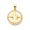 Brass Micro Pave Clear Cubic Zirconia Pendants, Cadmium Free & Lead Free, with Sythetic Opal, Flat Round with Star, Real 18K Gold Plated, 20.5x18x3.5mm, Hole: 4x3.5mm