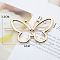 Alloy Geometric Hair Barrettes, Frog Buckle Hairpin for Women, Girls, Butterfly, Golden, 60x32x6.5mm