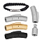 3Pcs 3 Colors Column 304 Stainless Steel Bayonet Necklace Clasps with Push Button, Mixed Color, 28~28.7x7x8mm, Hole: 5mm, 1pc/color