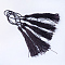 Polyester Tassel Decorations, Pendant Decorations, Coconut Brown, 130x6mm, Tassel: 70~90mm