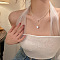 Imitation Pearl Beaded Pendant Necklaces, Alloy Jewelry for Women, Heart, 17.72 inch(45cm)