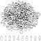 304 Stainless Steel Pendants, Number 0~9, Stainless Steel Color, 100pcs/box