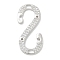 Rack Plating Brass Micro Pave Cubic Zirconia Pendants, Long-Lasting Plated, Lead Free & Cadmium Free, Letter S Charms, Platinum, 37x16x2.3mm, Hole: 2.5x3mm