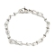 Non-Tarnish 304 Stainless Steel Bowknot Link Chain Bracelet, Stainless Steel Color, 7-3/4 inch(19.7cm)