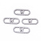 Tarnish Resistant 201 Stainless Steel Links Connectors, Laser Cut, Oval with Letter, Stainless Steel Color, Letter.W, 15x6x1mm, Hole: 4x5~7mm
