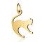 201 Stainless Steel Kitten Pendants, Cat with Arched Back Shape, Golden, 17.5x14.5x1mm, Hole: 3mm