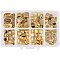 Alloy Tibetan Style Cord Ends, Mixed Shapes, Antique Golden, Boxes: 13x8.4x1.75cm, Cord Ends: 78pcs/box