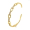Brass Micro Pave Clear Cubic Zirconia Hollow U Shape Open Cuff Bangles for Woman, Real 18K Gold Plated, 1/4 inch(0.8cm), Inner Diameter: 2-1/4 inch(5.755x5.55cm)