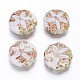 Стиль океана плоский круглый ручной работы Lampwork бисер LAMP-F006-20-2