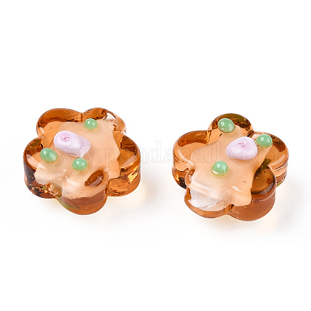 Ручной работы ухабистым Шарики Lampwork LAMP-N024-04C-1