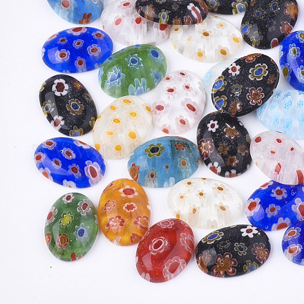 Ручной работы millefiori lampwork cabochons LAMP-S191-10-1