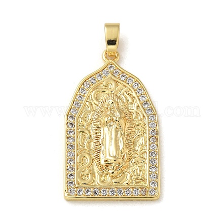 Латунные микропаве прозрачные подвески с фианитом KK-U046-05G-02-1