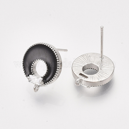 Медные серьги с эмалью KK-T038-575A-P-NF-1