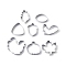 Non-Tarnish Thanksgiving 430 Stainless Steel Cookie Mold, Cookie Cutter, Maple Leaf/Squirrel/Turkey, Stainless Steel Color, 44~82x45~88x18mm, 8pcs/set