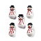 Handmade Lampwork Beads, Cartoon Christmas Snowman, White, 21.2x12.2x11mm, Hole: 1.4mm