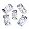 Embossed Glass Rhinestone Pendants, Rectangle, Faceted, Vitrail Light, 20x10x5mm, Hole: 1.6mm