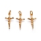 Brass Pendants, with Jump Rings, Crucifix Cross, For Easter, Golden, 20x10x2mm, Hole: 3mm