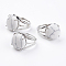 Adjustable Natural Howlite Finger Rings, with Brass Findings, US Size 7 1/4(17.5mm)